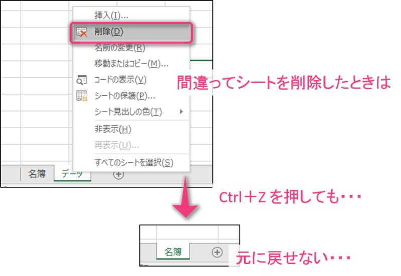 エクセルで間違った操作を元に戻すショートカット Excel ためセル